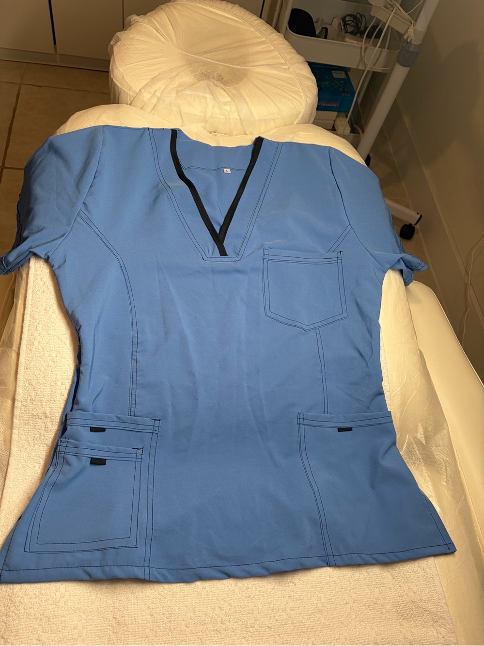 Women’s Blue V-Neck Medical Scrub set